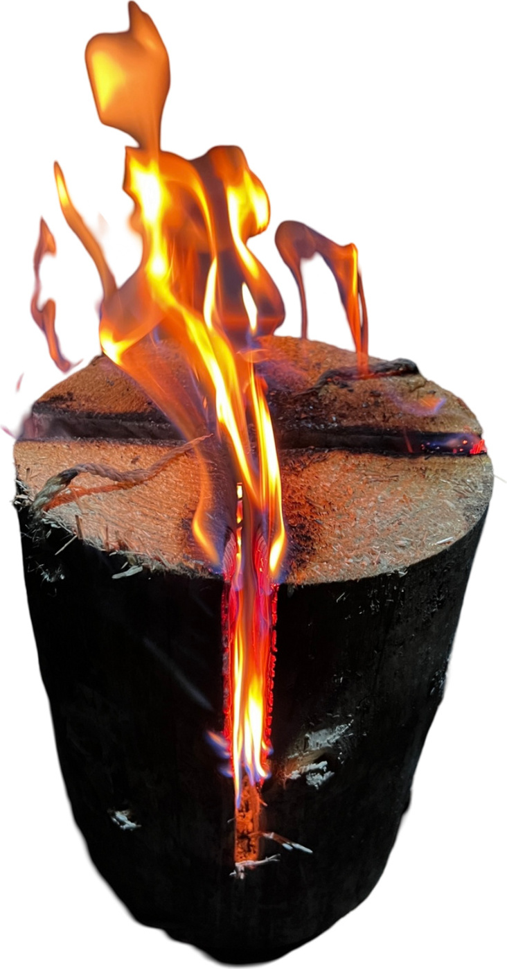 Buri Jack's Schwedenfeuer 3 Stück | Baumfackel groß 25cm Höhe Feuerfackel | Gartenfackel Set Feuerfackel Ø17-24cm | Schwedenfackel 2h Brenndauer 100% Natur 195694 x 3