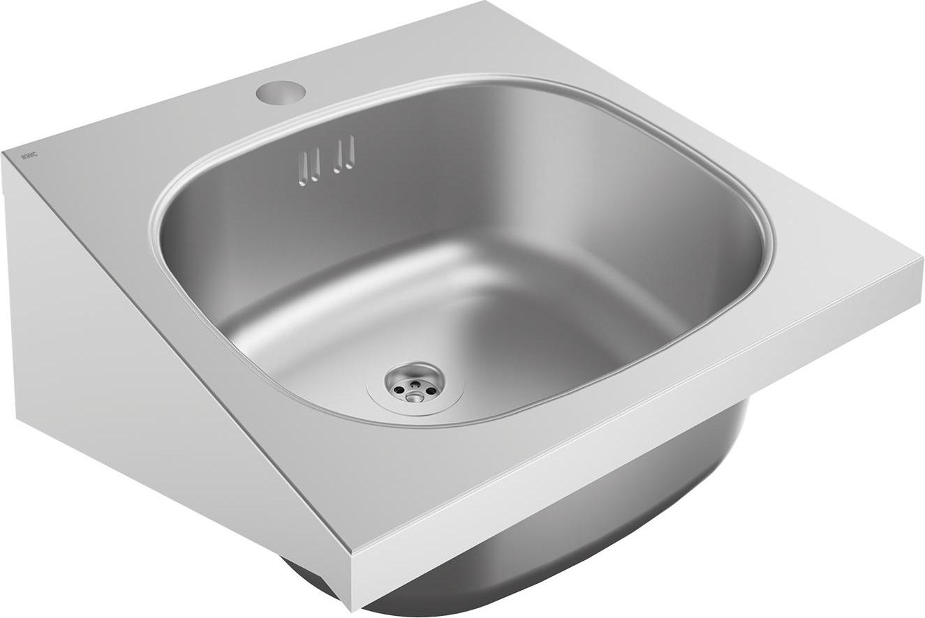 KWC AR Einzelwaschtisch, ANIMA, Edelstahl, 400x200x412 mm, m. Überl., m. Hahnl. 2000103762