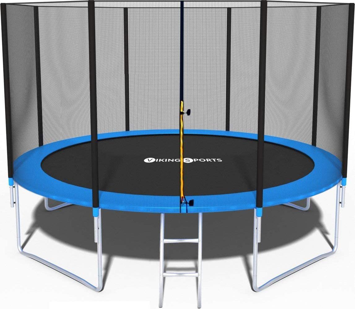 Trampolin - blau - 435 cm - mit Netz und Leiter - bis 180 KG
