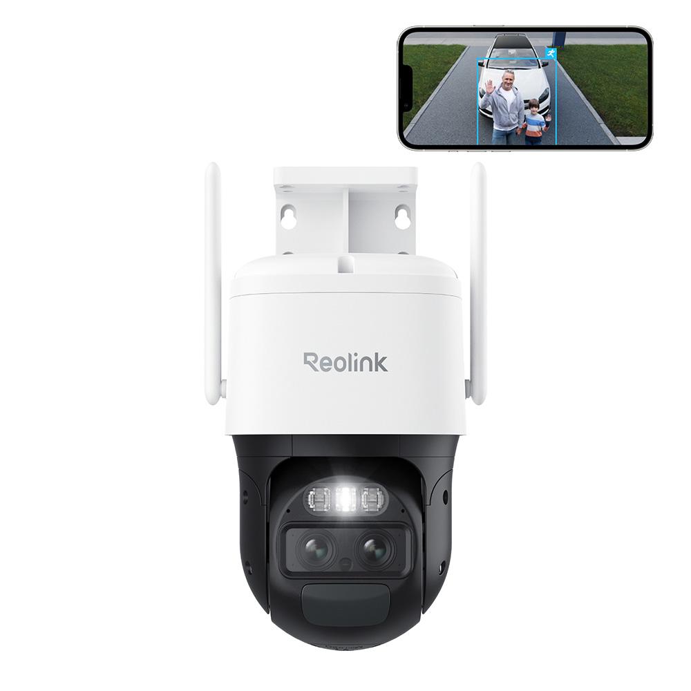 Reolink 4K 8MP bezpečnostná kamera s batériou, dvojitý objektív, 2,4/5 GHz dvojpásmové Wi-Fi 6, automatické priblíženie a sledovanie, otáčanie a naklápanie, 8x zoom