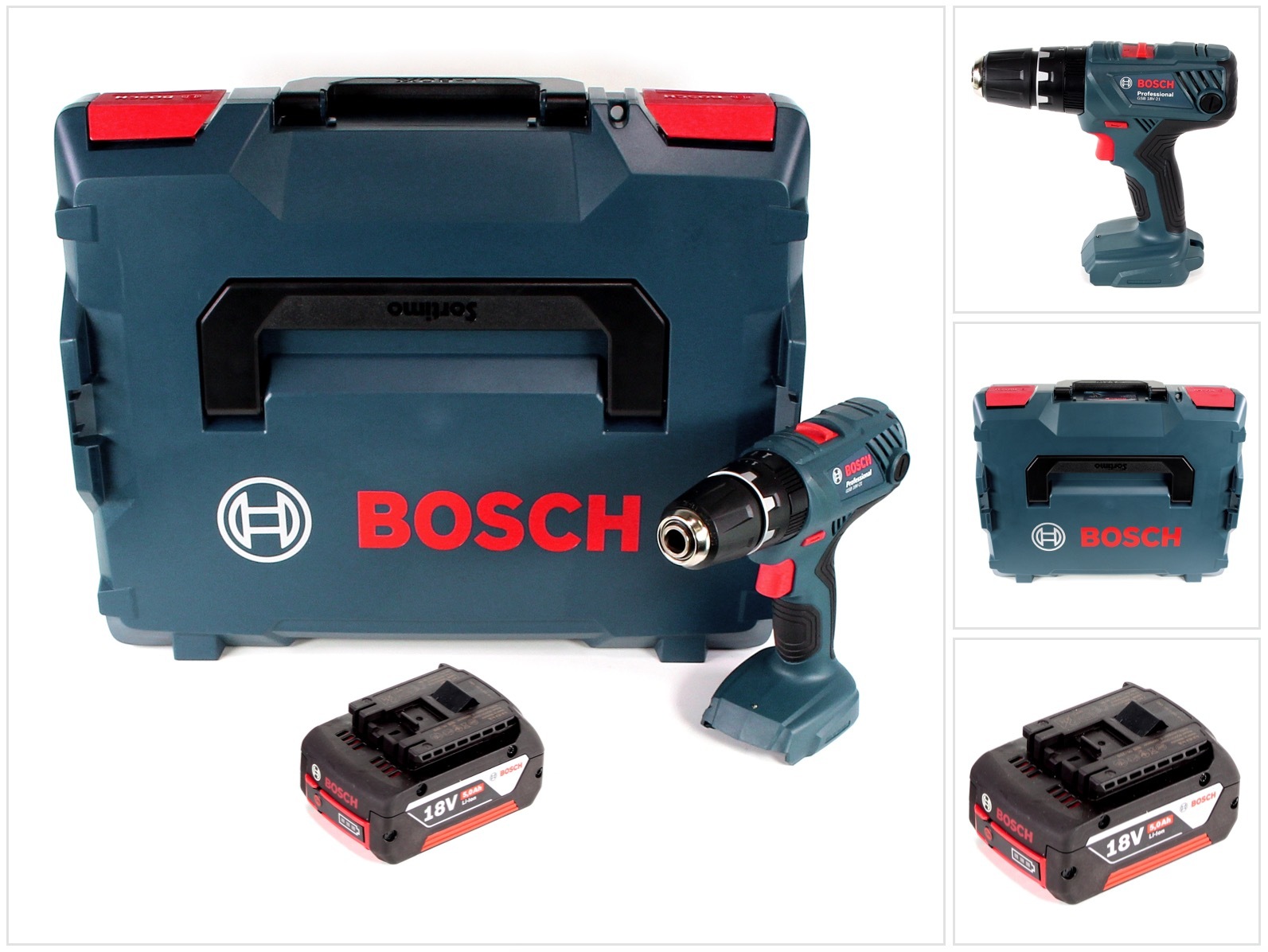 Bosch Professional GSB 18V-21 akumulátorová príklepová vŕtačka 18V 55Nm + 1x akumulátor 5,0Ah + L-Boxx - bez nabíjačky
