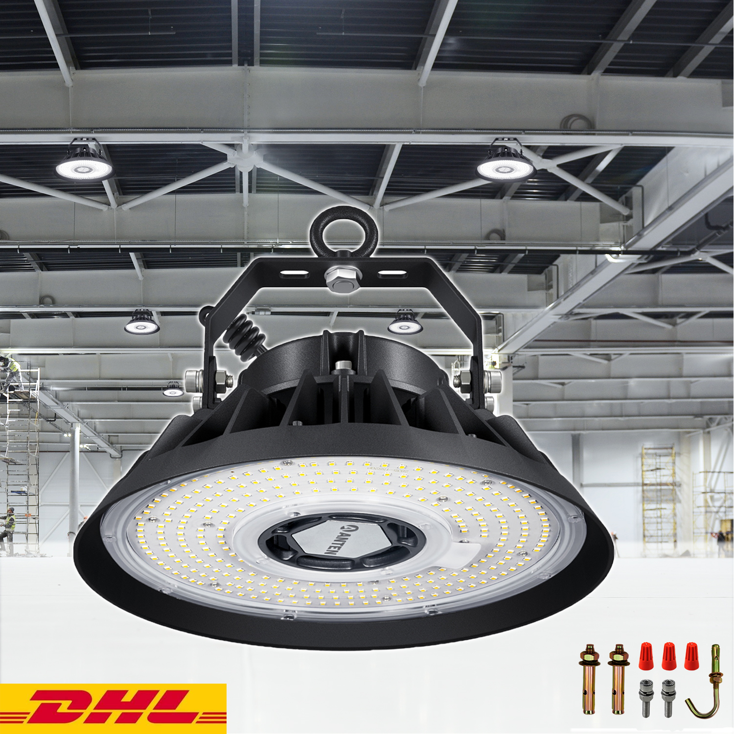 2x 150W UFO LED Hallenleuchte Fabriken Strahler Industrielampe High Bay Fluter
