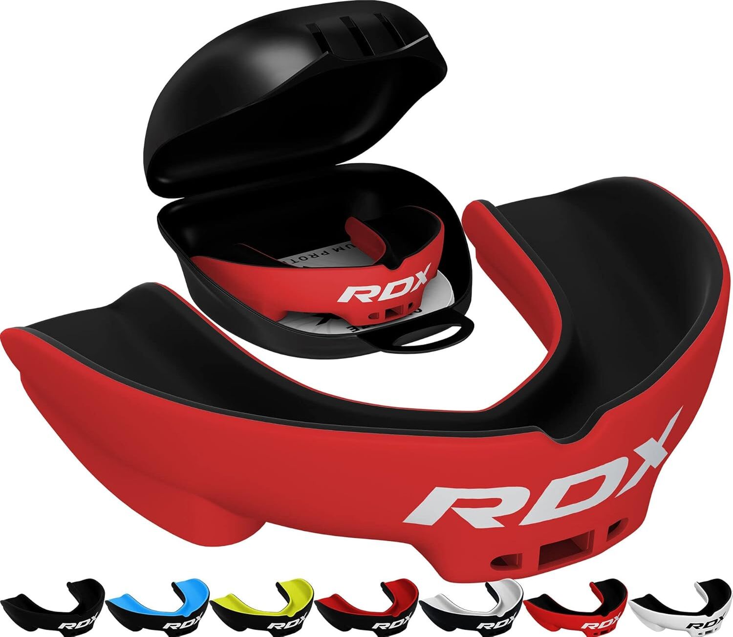 RDX Zahnschutz, Boxen, MMA, Mundschutz, Kickboxen, Mundstück, Zahnschutz, Kieferschutz mit Etui, Muay Thai, Kampfsport, Rugby, Hockey, Fußball GGS-3GRJ