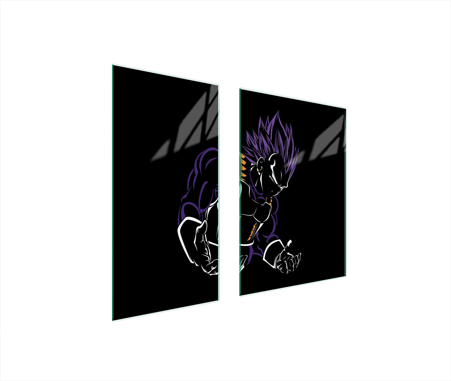 TMK ArtDeko Herdabdeckplatten 2 teilig 75x52 Glaskeramikkochfeld Abdeckung Glas Schneidebrett Anime Violett