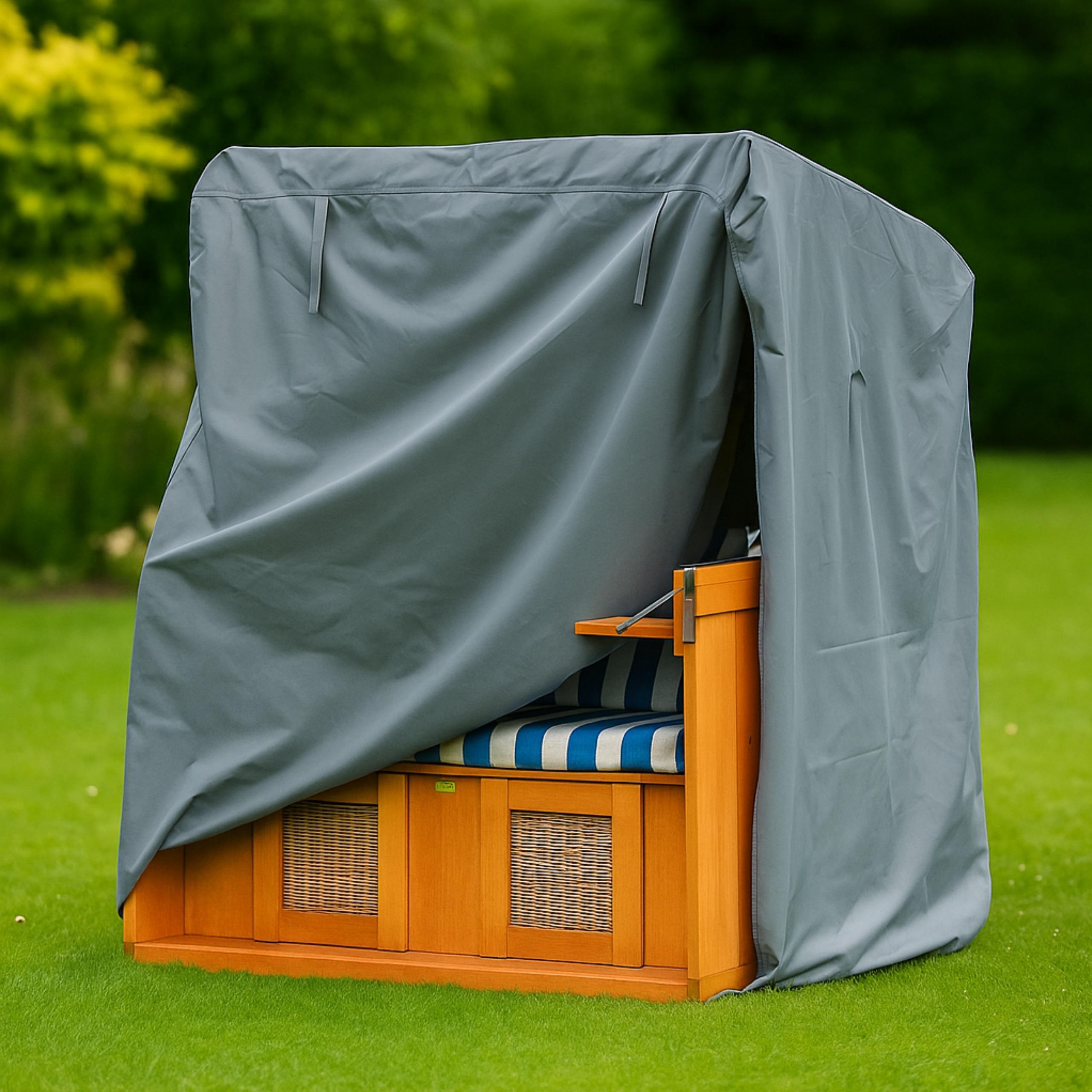 Intergarden Strandkorbhülle 125cm, Abdeckung Strandkorb Oxford 600D 350 g/m², Strandkorbhülle winterfest, Schutzhülle Strandkorb atmungsaktiv, Strandkorb Abdeckung UV-beständig, Hülle Strandkorb wasserdicht