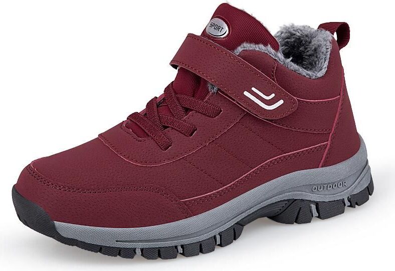 Unbranded Herrenmode-Plüsch-Kunstleder-Winterstiefel, 41, Rot