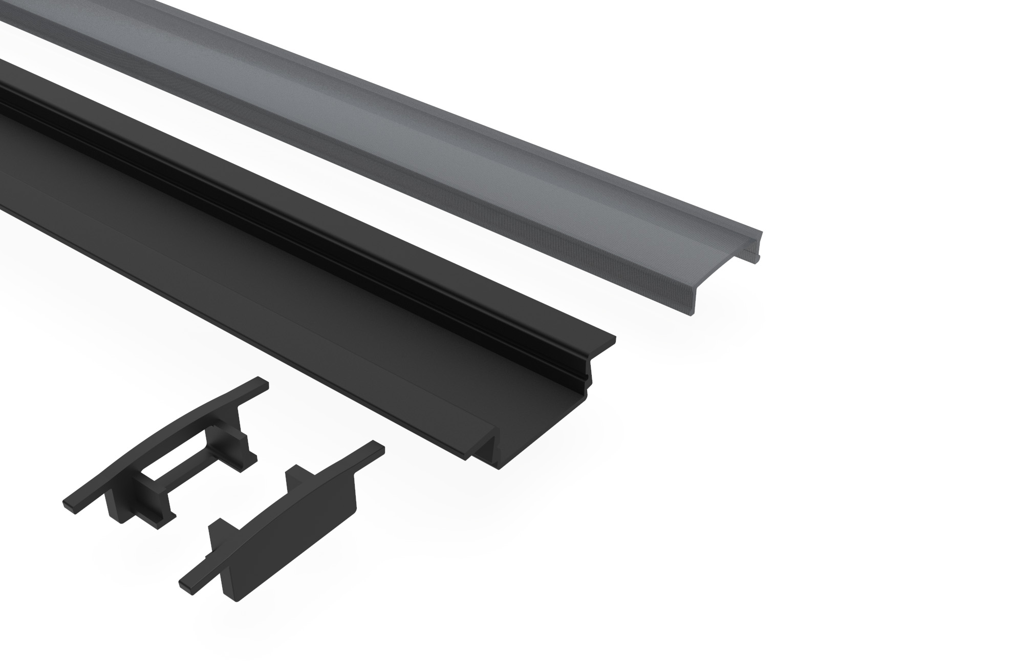 LED Leiste Aluminium 1-2m Profil Modern Schiene Schwarz Weiß Alu-eloxiert 