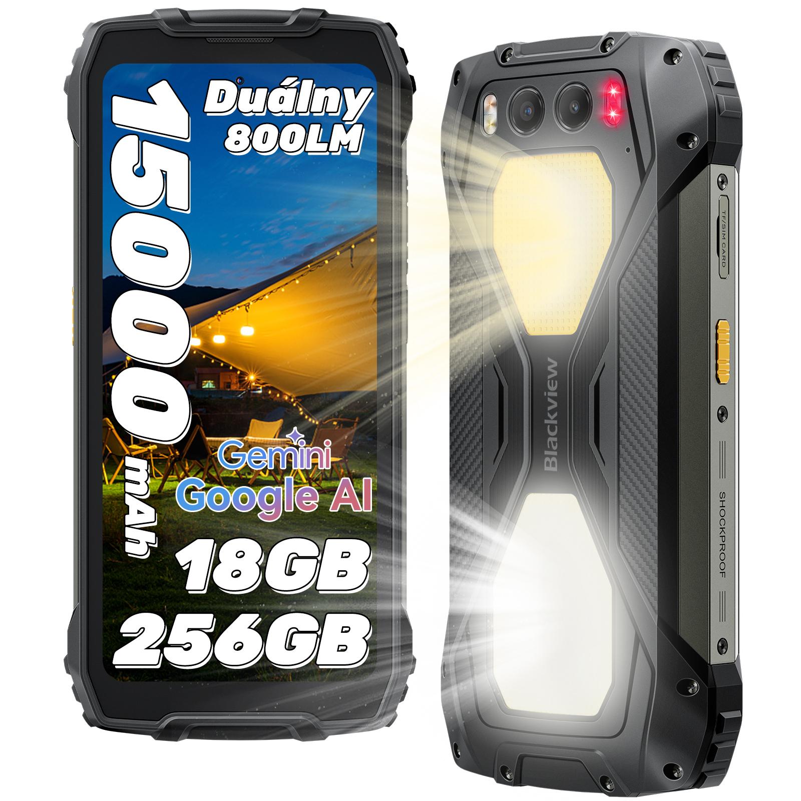 Blackview BV7300 Outdoorový mobilný telefón,15000mAh/45W/7W reverzné nabíjanie, 18GB(6+12GB)+256GB, 6,67",50MP+32MP, bez zmluvy, 800LM kempingové svetlo, Gemini, NFC