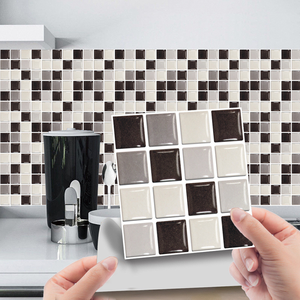 3D Mosaik Fliesenaufkleber Wandaufkleber Küche Fliesenfolie Klebefolie 30*30cm 