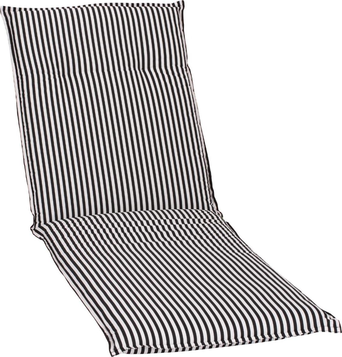 Green Spirit Gartenliege Auflage Tupelo, Motiv - Karo, schwarz - weiss, 191x58x8cm