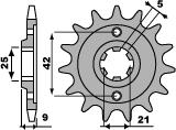 Zbatka Vorderritzel Yamaha XT 350 1985-2000 Kette 428 PBR 576 19 18NC
