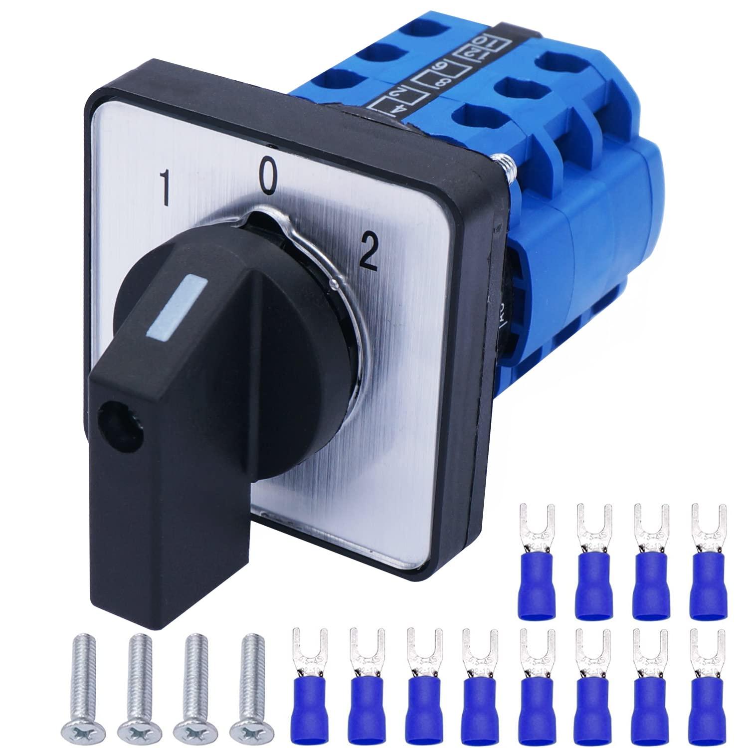 ZREE 20A Drehschalter Nockenschalter Wendeschalter Hauptschalter Motor Schalter 1-0-2 TL7059