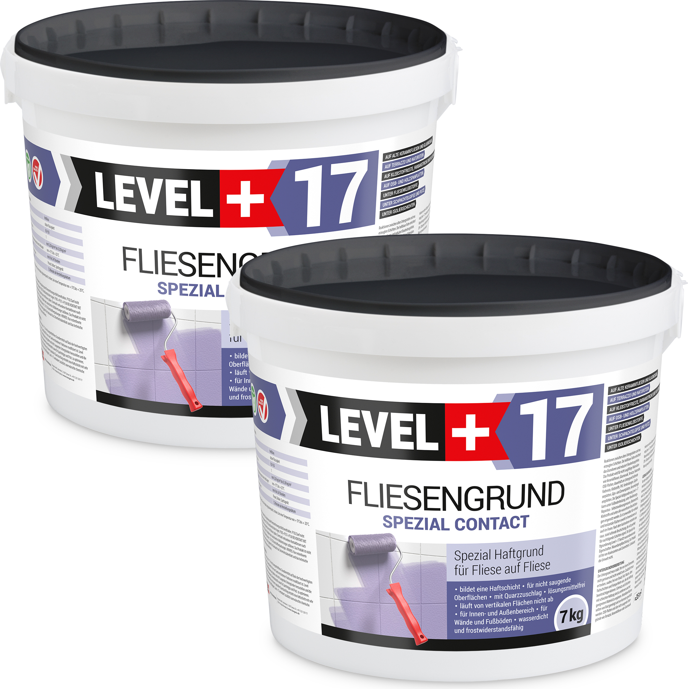 Hangato GmbH Fliesengrund 14Kg Fliese auf Fliese Spezial Haftgrund Fliesengrundierung LEVEL+ RM17 RM17_14