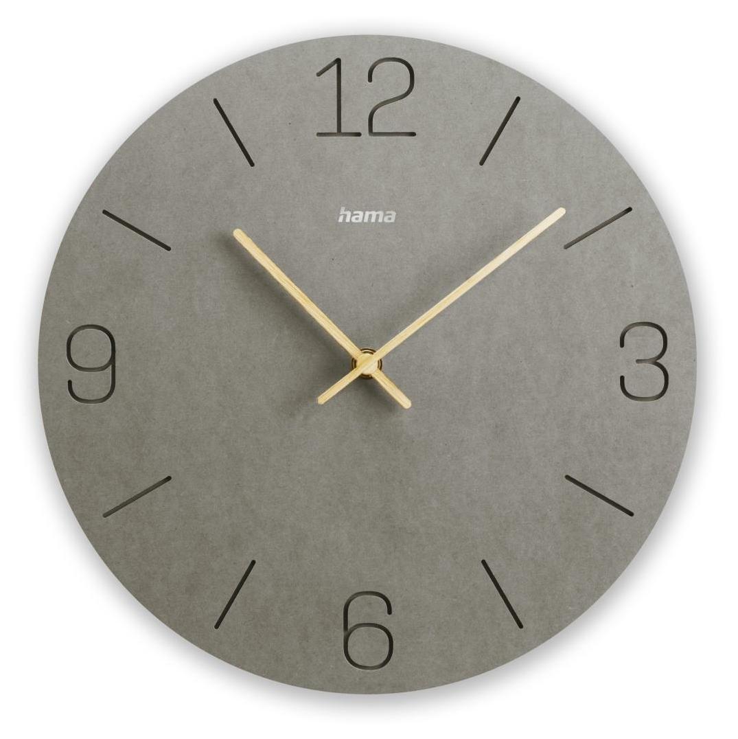 Hama Wanduhr Kreta grau 30cm eingravierte Ziffern 185881
