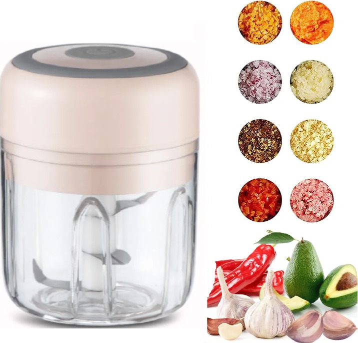 SASSEY Elektrisch Zerkleinerer Küche,Gemüseschneider,Mini Knoblauchhacker Gemüsezerkleinerer für Knoblauch Gemüse Obst Fleisch Multizerkleinerer(Rosa)