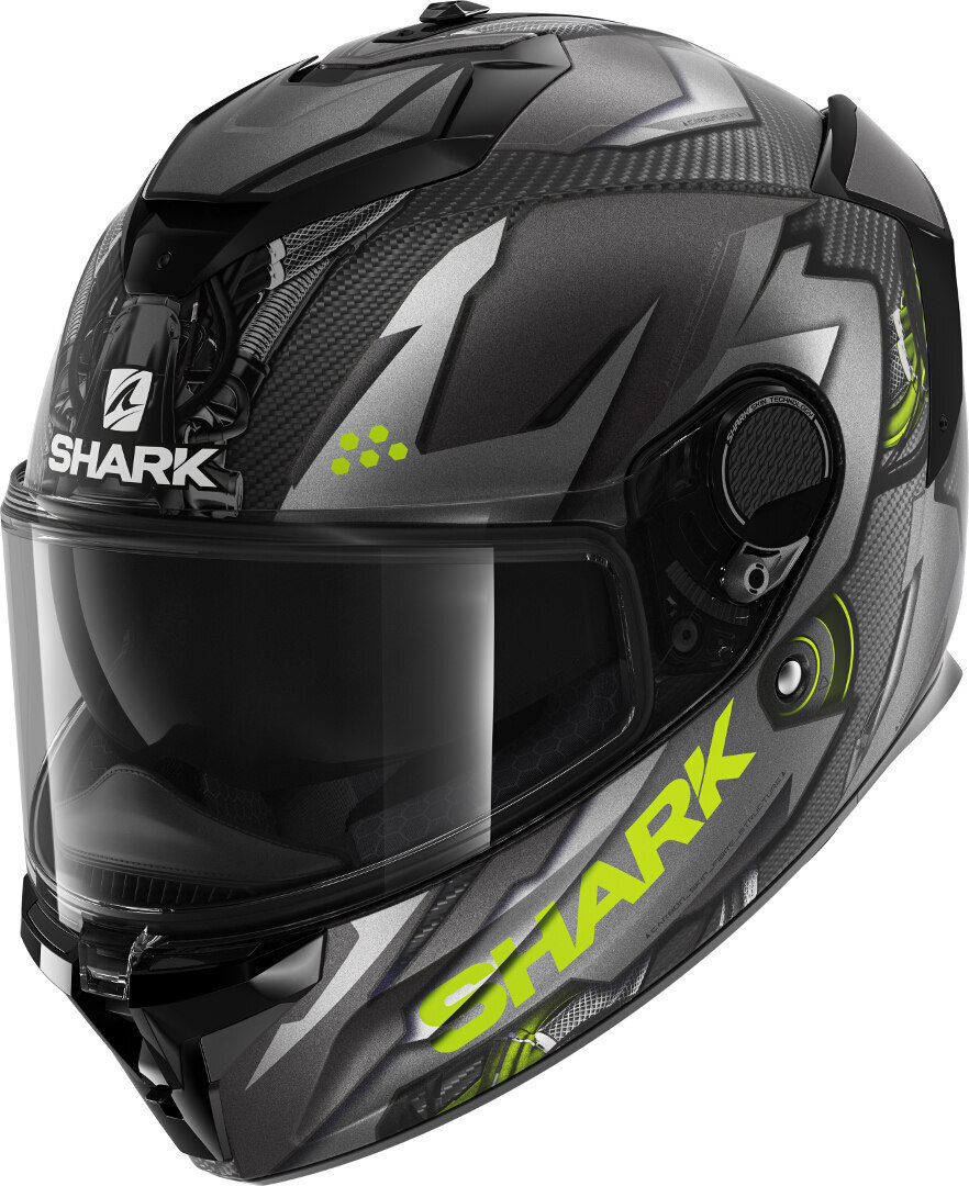 sharkk Shark Spartan GT Carbon Urikan Mat Helm, carbon/gelb, 2XL (63/64) HE7013E-DAY-XXL