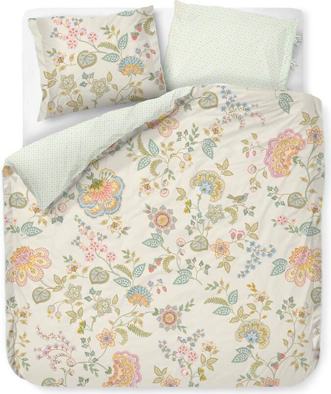 PIP Studio Perkal Bettwäsche 200x200 Buenas Tardes Off-White Blüten Asia Wende