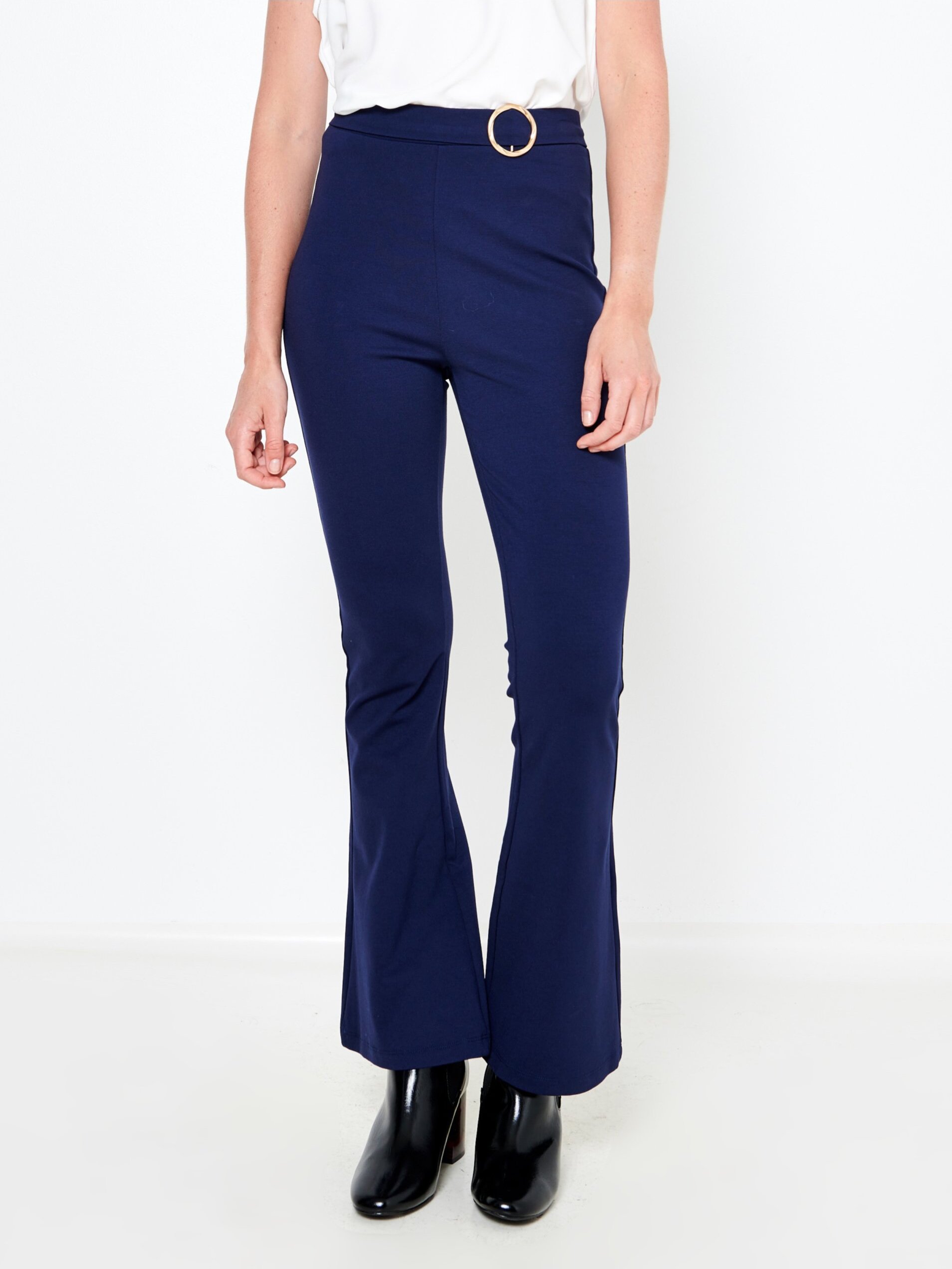 Dunkelblaue Bootcut-Hose mit hoher Taille CAMAIEU - S