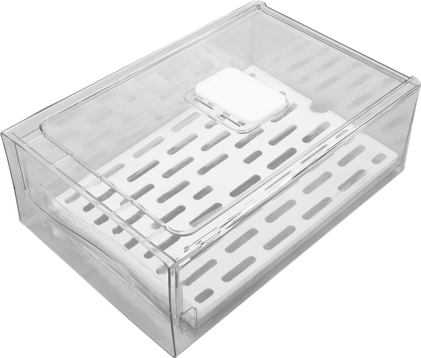 Cocosity Kühlschrank Lagerung Box Halter mit Abtropffläche Obst Lagerung Container Konservierung BoxL 11x20x30cm / 4.3x7.9x11.8in