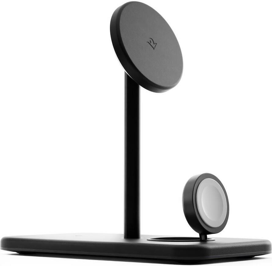 Twelve South HiRise 3 Deluxe: bezdrôtová nabíjačka 3 v 1 pre iPhone, hodinky a slúchadlá Bluetooth MagSafe vrátane napájacieho kábla s konektormi pre Veľkú Britániu, EÚ, USA atď.