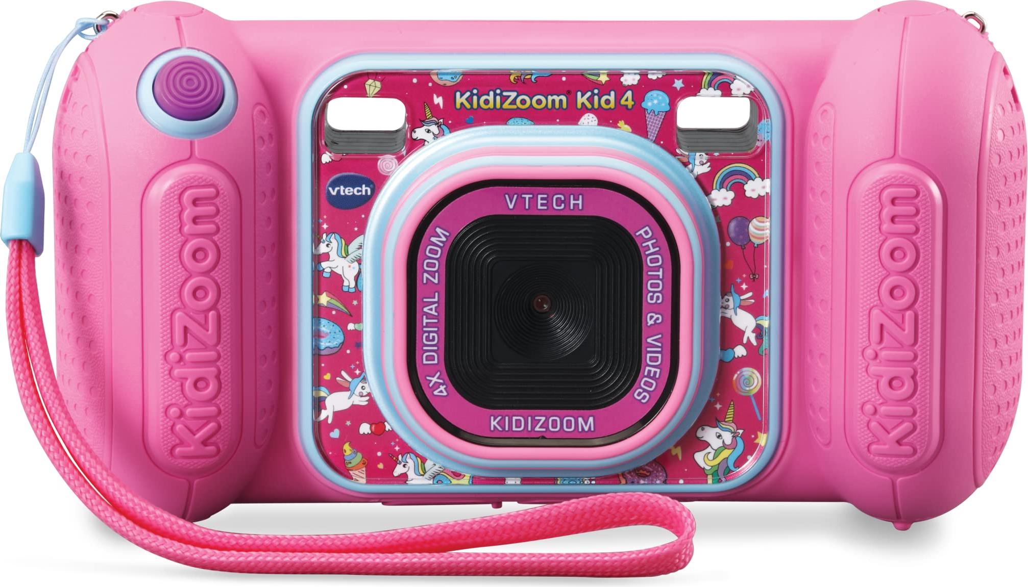 VTech KidiZoom Kid 4 pink - Kinderkamera mit Spielen und Elternkontrolle - Für Kinder von 4-8 Jahren