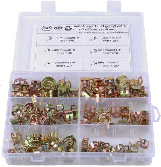 OEM Silikon-Verschlussklemmen für Kraftstoffleitung, Wasserleitung, Luftleitung, Vakuumleitung - Montageset 10 mm 11 mm 14 mm 16 mm 17 mm 18 mm - 84 Stück 2026