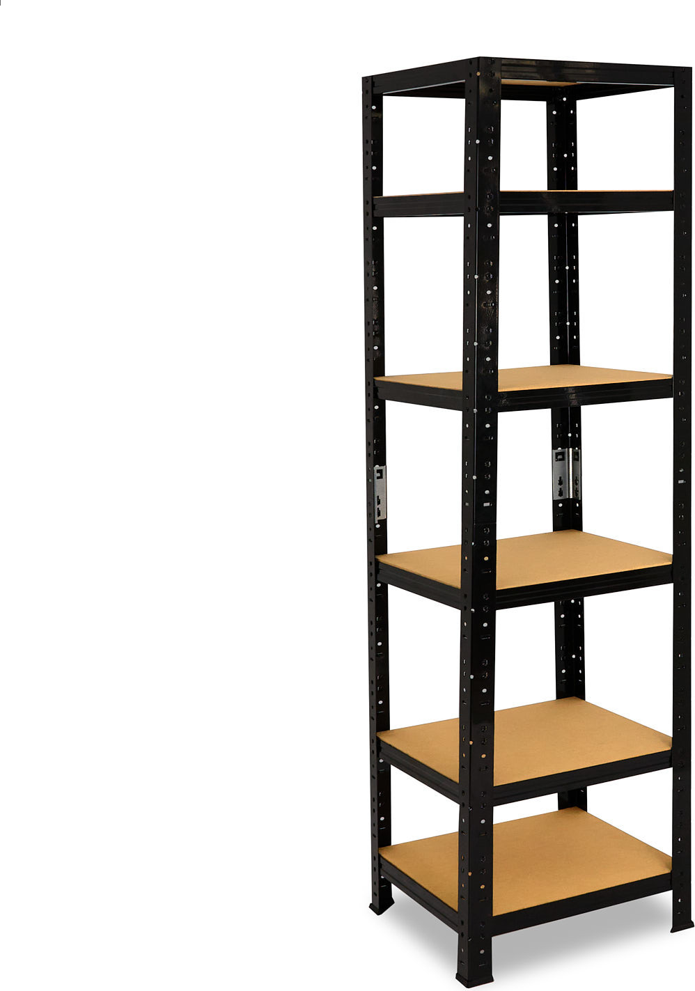 Shelfplaza Étagère Charge Lourde 200x60x60cm Noire - 5 Niveaux 175kg Par Niveau