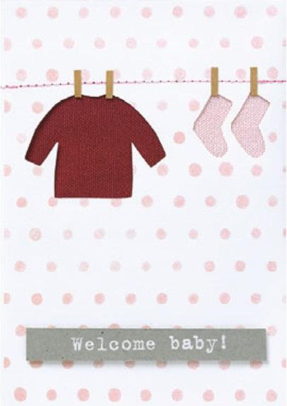 Räder Design Grußkarte 'Welcome Baby' zur Geburt, handgeschrieben für Neugeborene 62450