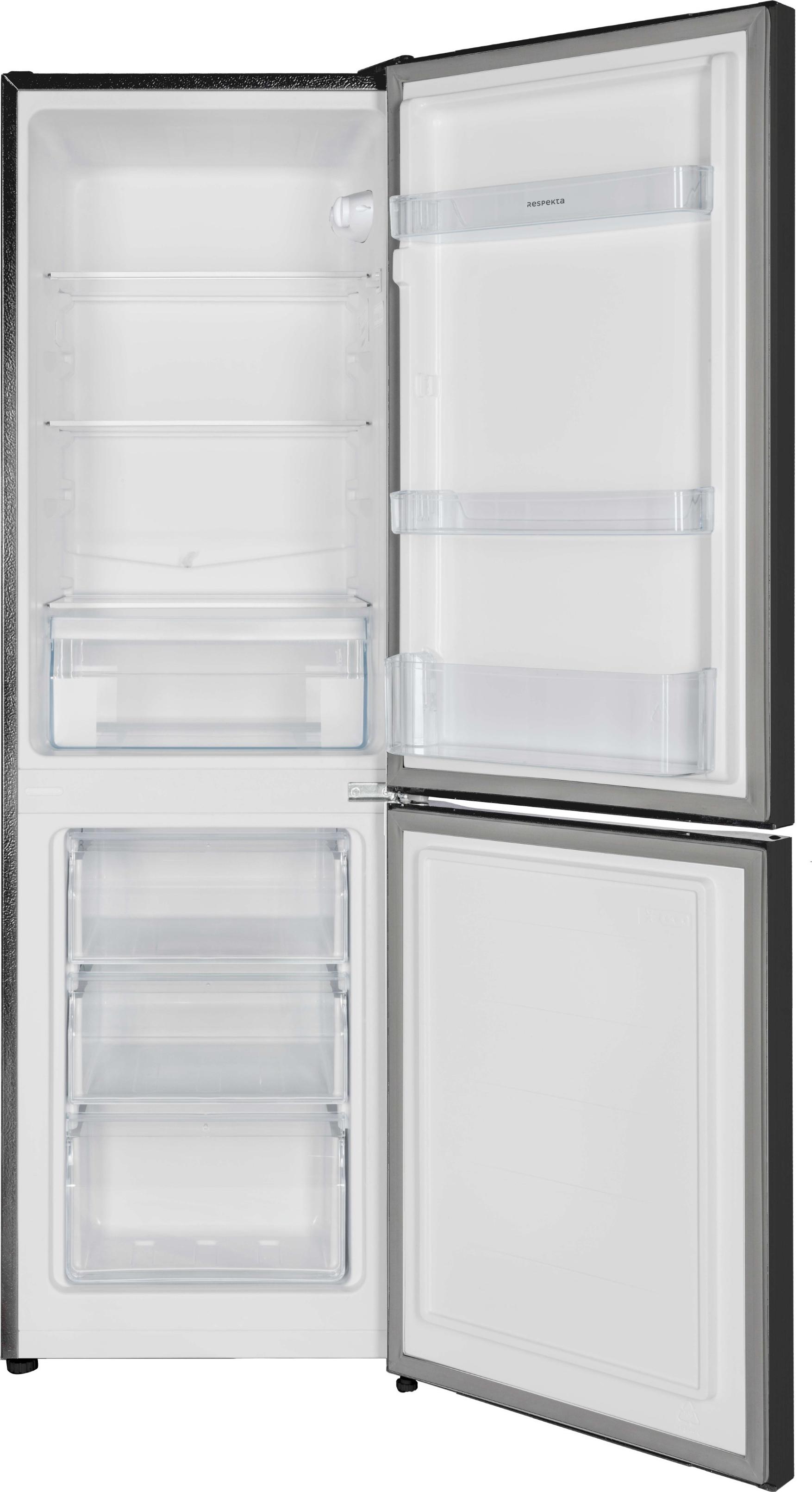 Kühlschrank Kühl Gefrierkombi Standgerät freistehend Black Steel 144 cm Respekta