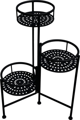 Pflanzentisch Lafiora H 58 cm Metall schwarz 3er Set I1150-1253D