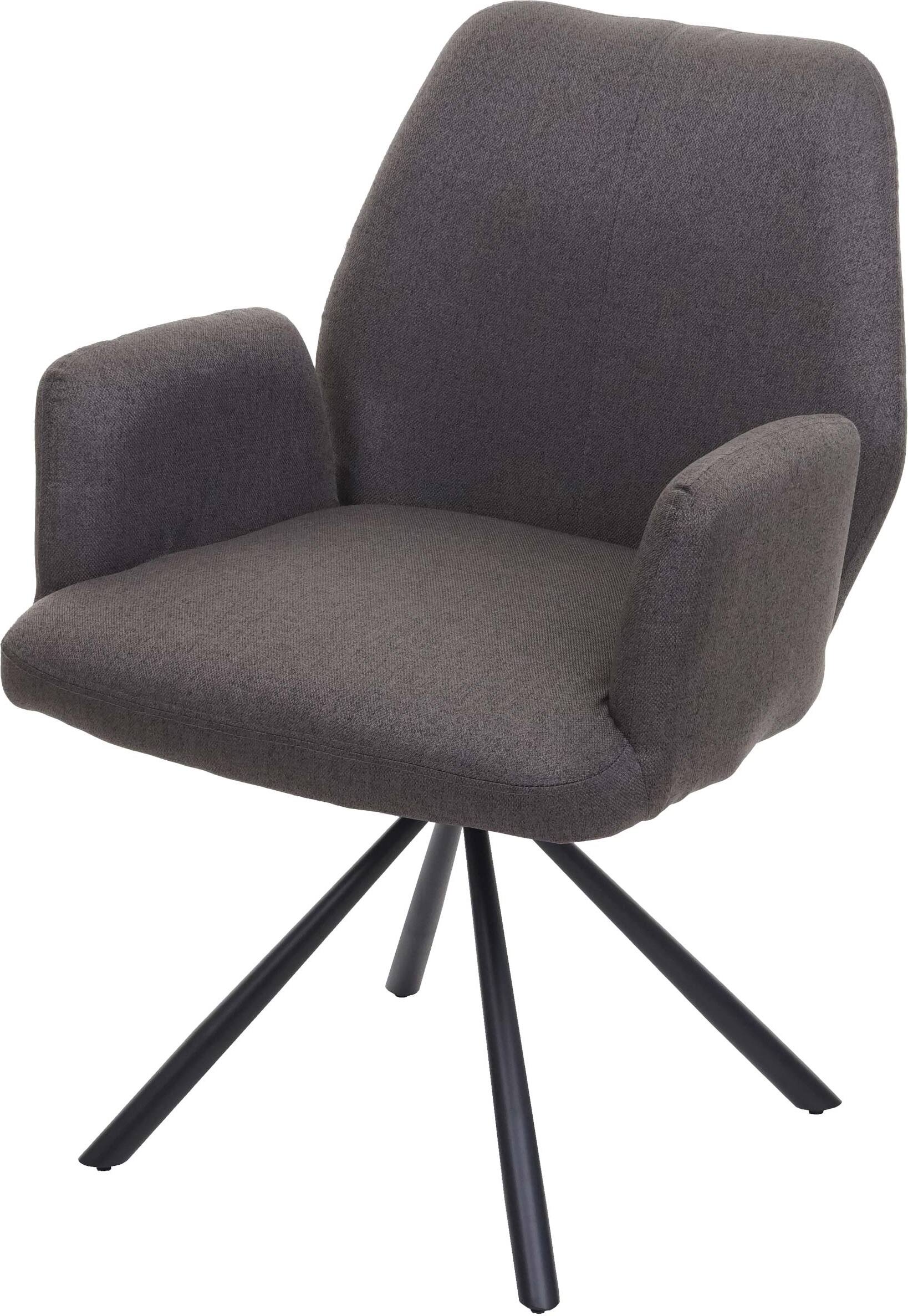 Jedálenská stolička HWC-H71, kuchynská stolička polohovateľná stolička, látka/textilná oceľ ~ sivo-hnedá