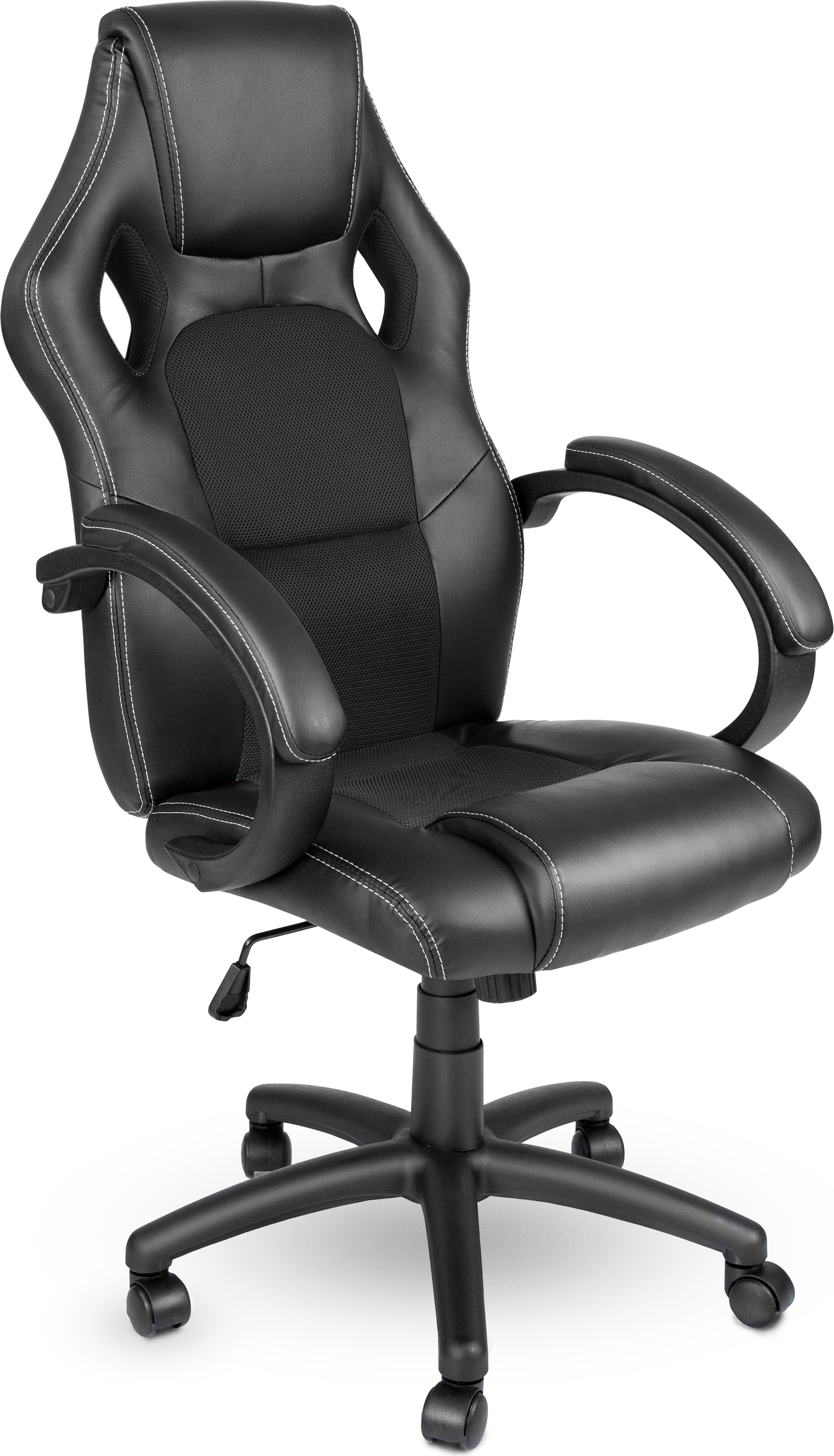 TRESKO Racing Executive Chair Kancelárske kreslo Otočné kreslo Športové sedadlo Kancelárske kreslo Kancelárska stolička čierna/čierna