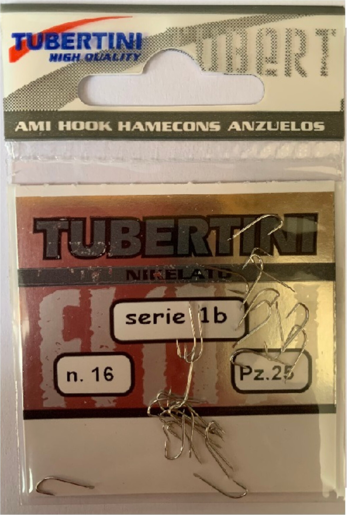 Haken mit Widerhaken Tubertini Serie 1B Nickel Widerhaken r. 17 (25 Stk.)