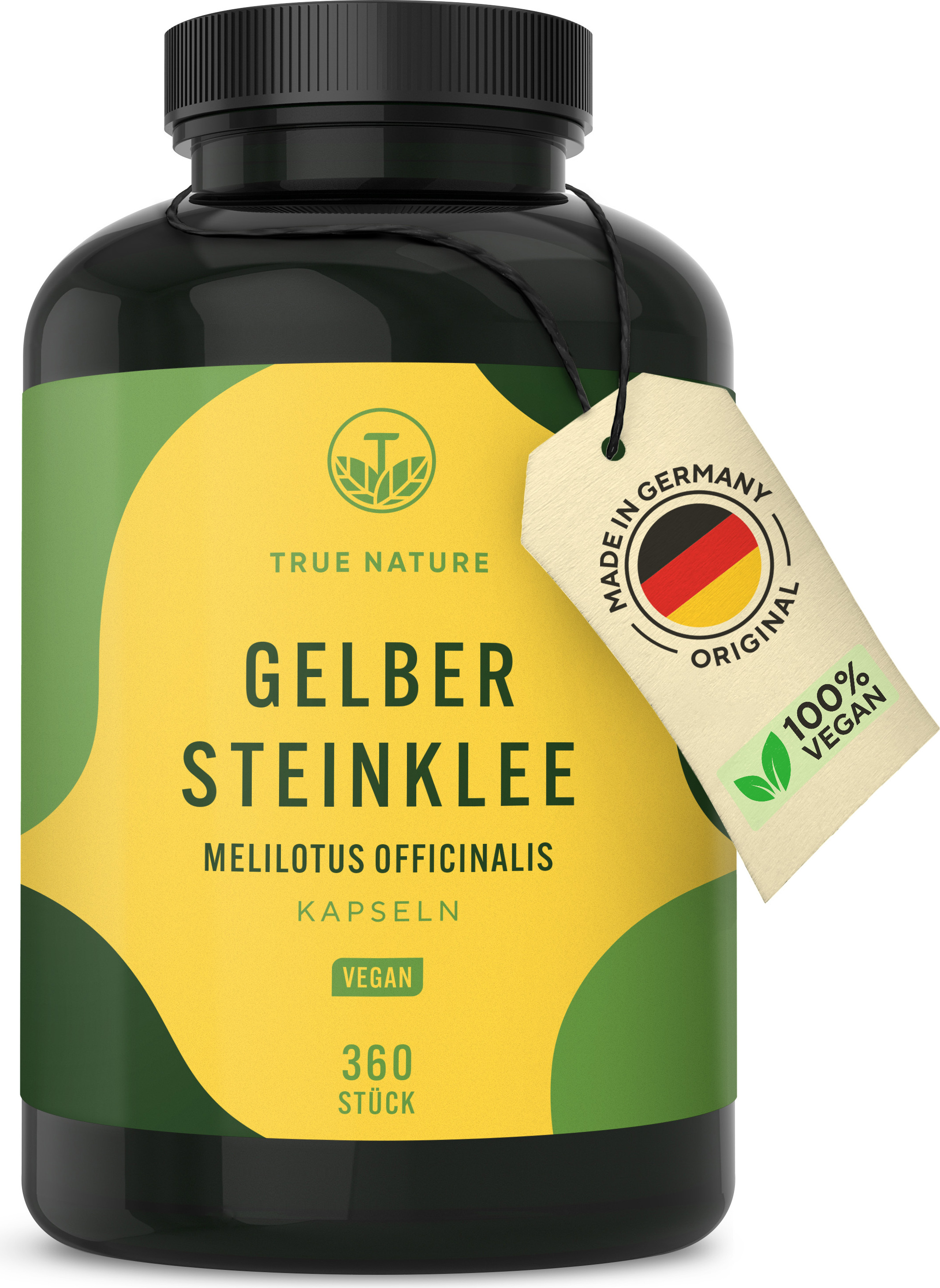 Gelber Steinklee Kapseln - 270 Stück (500mg) - 1.000mg Hochdosiert - Echter gelber Melilotus Officinalis - Vegan - TRUE NATURE®