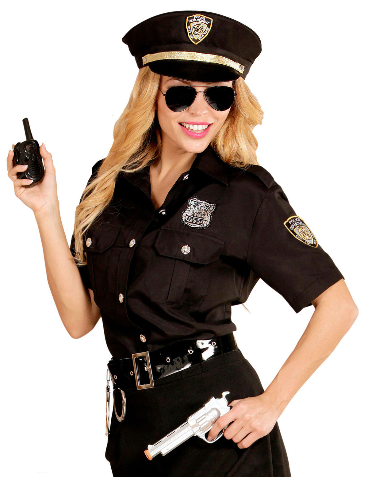 schwarz Polizei Polizistin Polizistinnenkostüm Damen-Kostüm Police Girl 