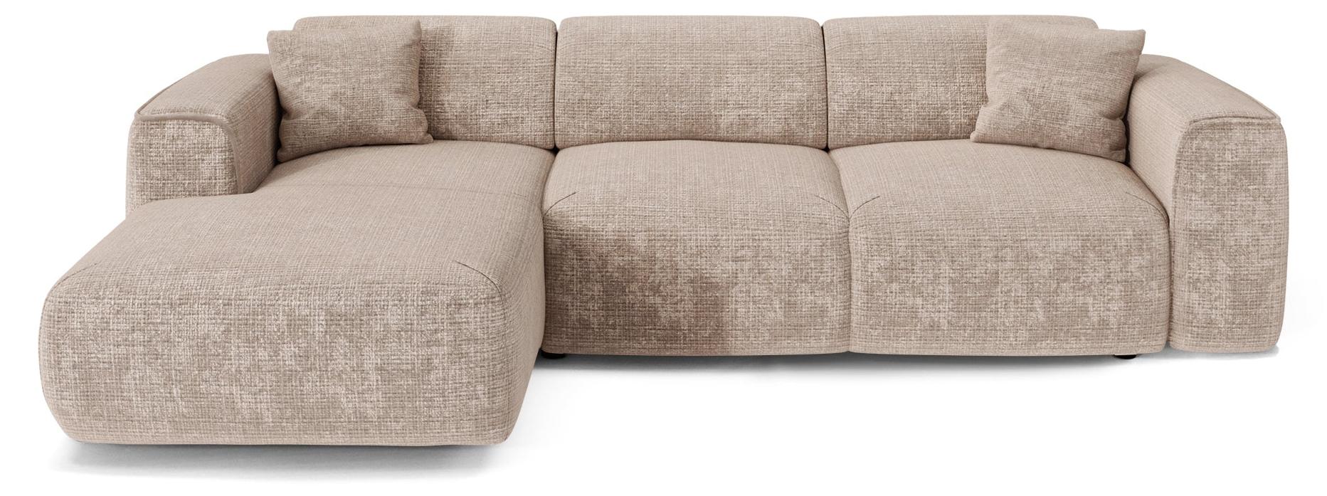 Sia Home Eck-Schlafsofa (links) YUMA Geprägter Samt Beige 283cm