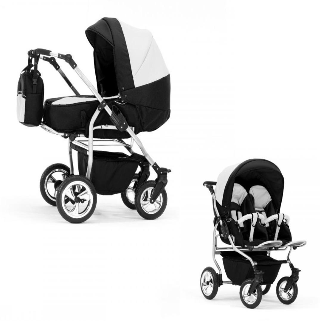 Zwillingskinderwagen 2 in 1 Duo Twin inkl. Sportsitze - 11 Teile - in 20 Farben