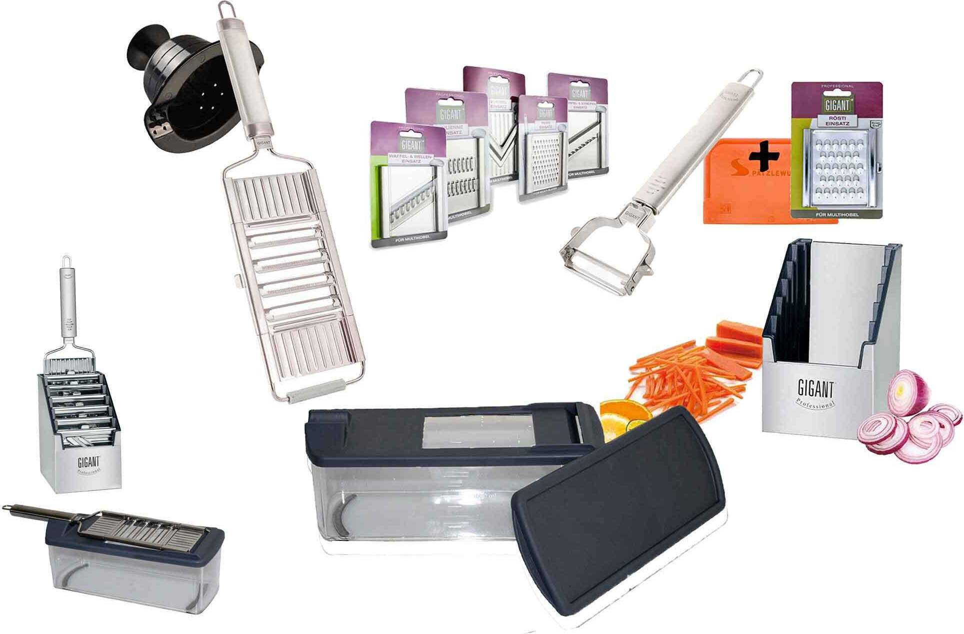 Novabest Gigant Hobel Mega Set mit Box Auffangbehälter 6 zusätzliche Einsätze und Schäler