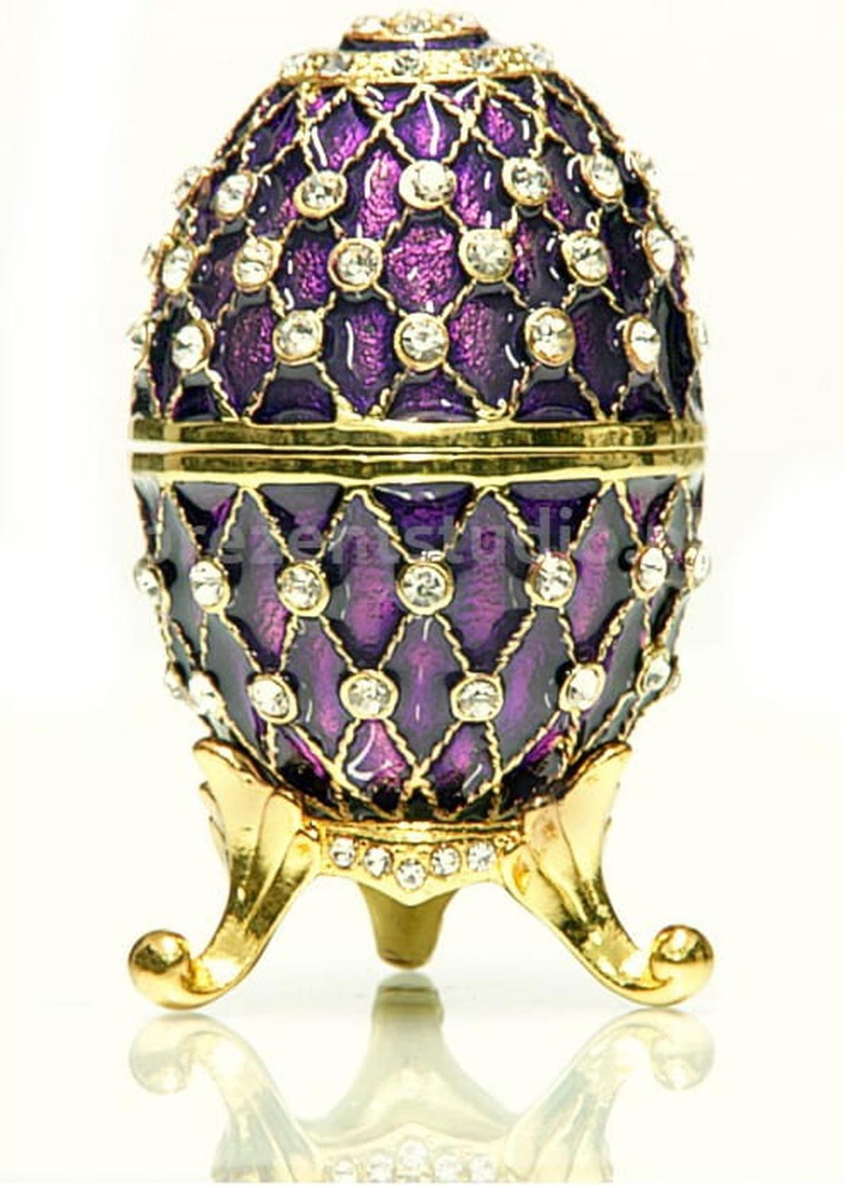 Pendentif Œuf Fantaisie Style Faberge – Doré Strass – Neuf – Cadeau Femme