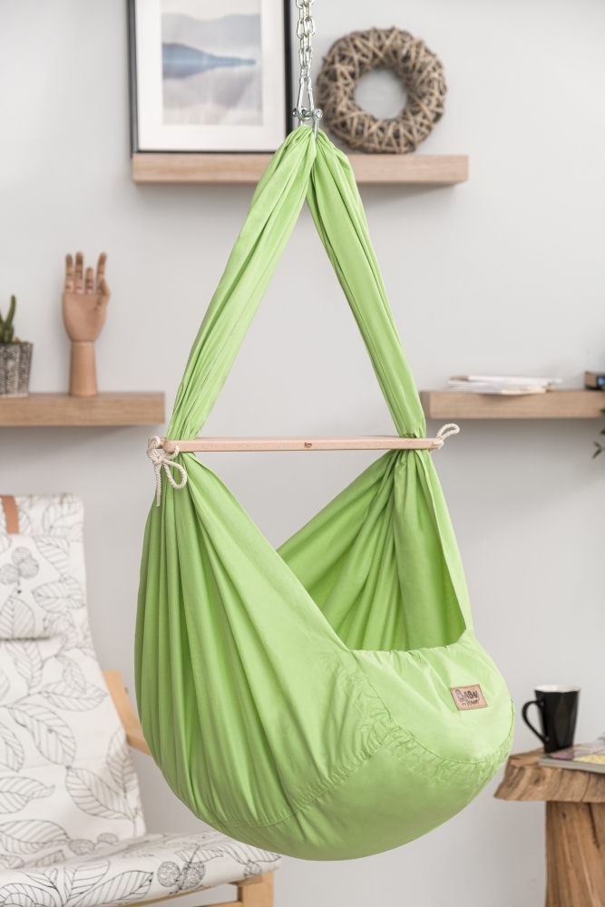 Teppichhome24 Baby Federwiege Komplett-Set in Grün