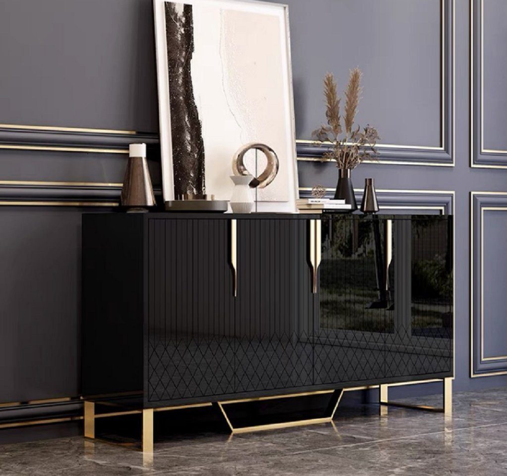 Wohnzimmer Sideboard Schwarz Holz Modern JVmoebel