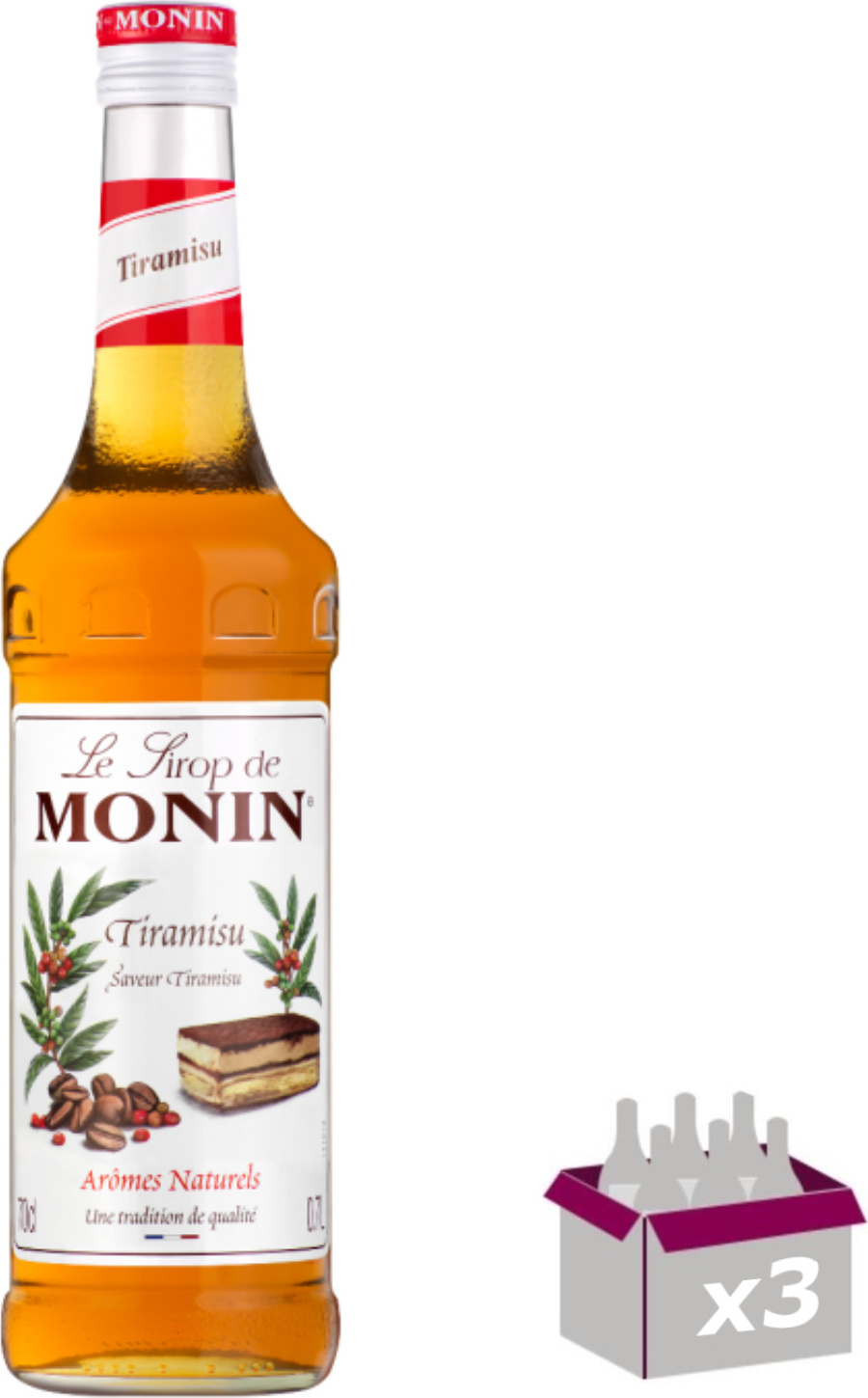 Lot de 3 Sirop Monin - Tiramisu - 70cL