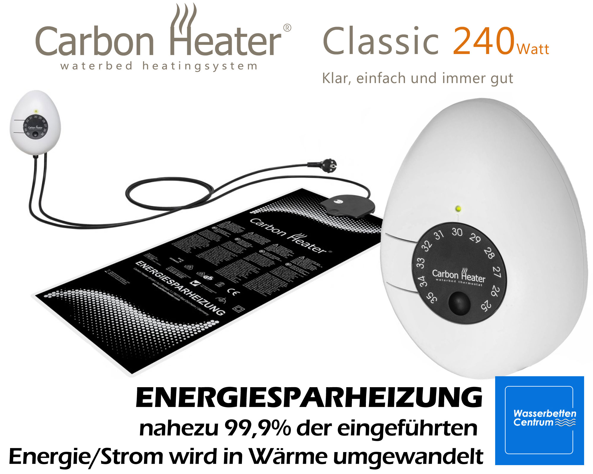 Carbon-Heater Wasserbett-Heizung Thermostat