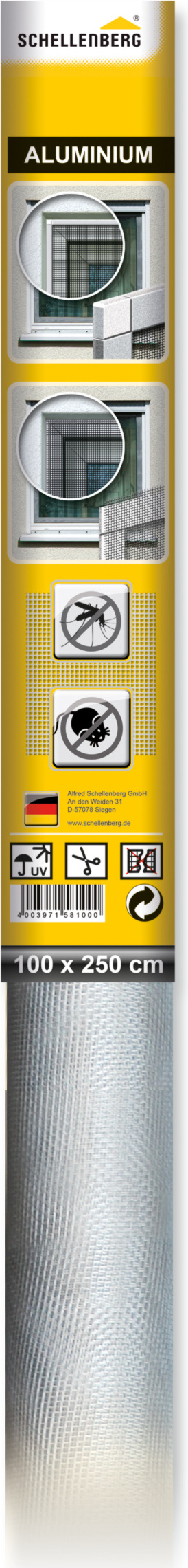 Schellenberg Aluminiumgewebe, 100 x 250 cm, 58100