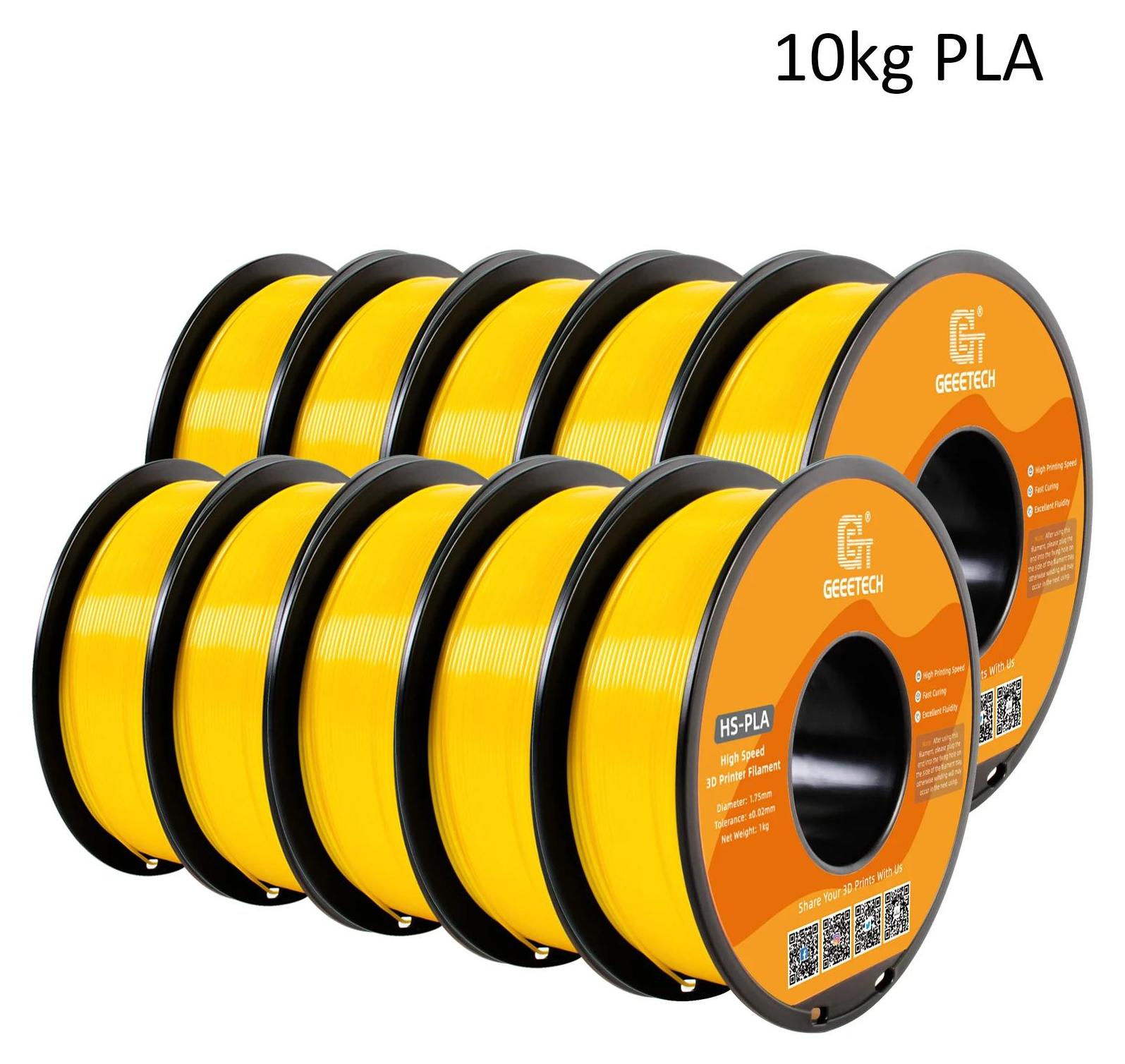 StarTech PLA 3D-Drucker Filament - 1,75 mm, 1 kg Spule - Hohe Geschwindigkeit - Schneller Druck - Hohe Druckqualität - Gelb