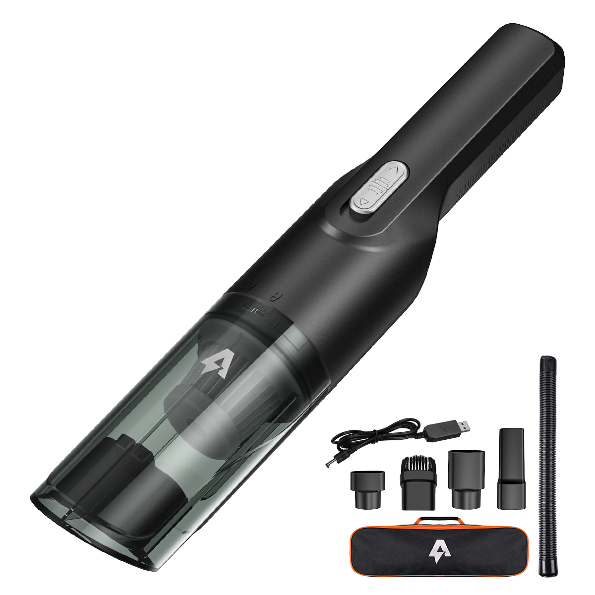 Andeman AX-6615 ručný vysávač, sací výkon 3900PA s 1 HEPA filtrom, tichý bezdrôtový vysávač, vysávač do auta, bezdrôtový, nabíjateľný, prenosný vysávač do auta a domácnosti