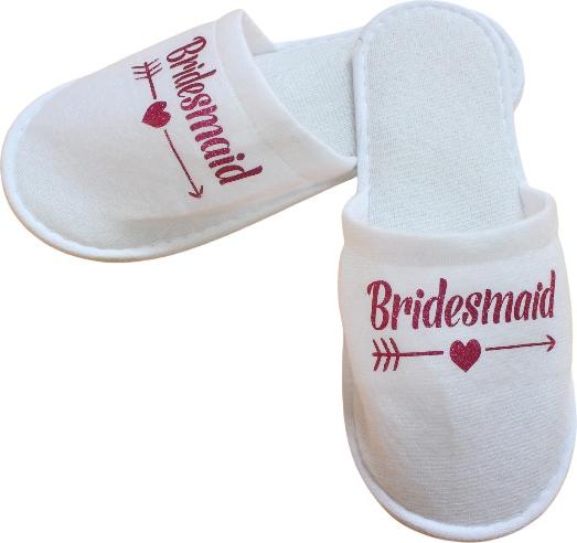 INF Brautjungfern Hausschuhe für Hochzeit, Spa, Party - 1 Paar Rot 388100