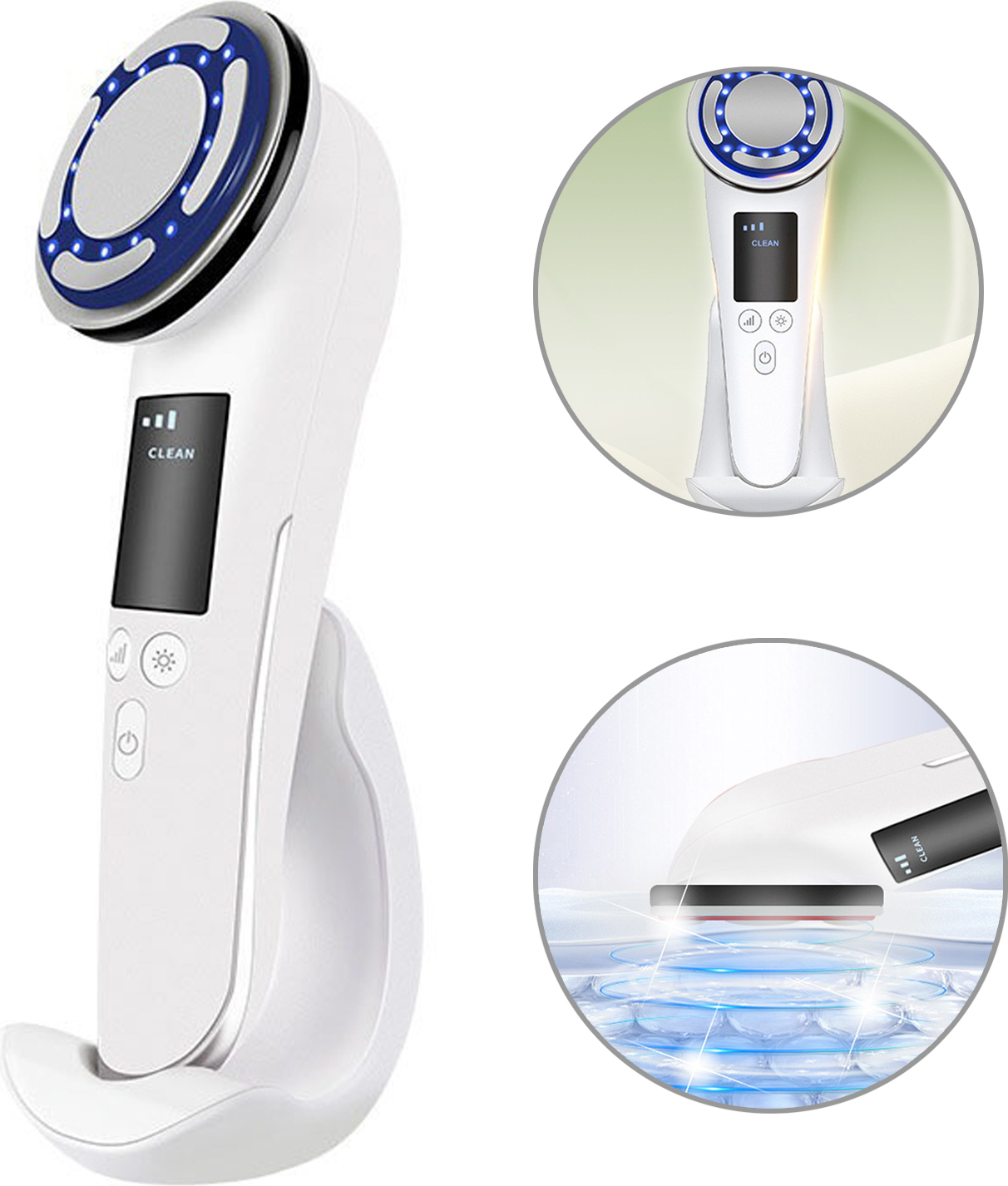 OKWISH Gesichtsmassagegerät Gegen Falten 8 IN 1 Hautpflegemodi Gesichtmassage Gerat EMS Gesicht Gerät mit EMS Mikrostrom perfekt für Gesichtslifting Tiefenreinigung Anti Falten Aging Gesichtspflege