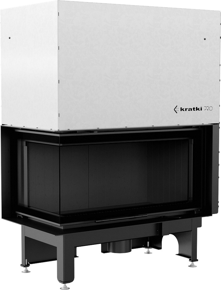 Oceľový krb Nadia ľavá strana 14 kW Ø 200 zdvih na čiernu farbu
