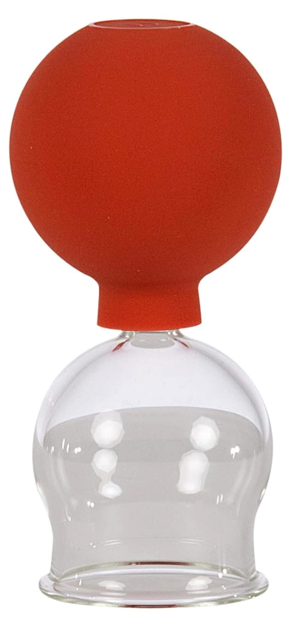 Markenlos Schröpfglas mit Ball 4,5 cm, Schröpfgläser mit Saugball, medizinisch Schröpfen